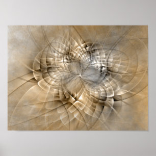Erdtöne Abstrakte Moderne Fraktal-Kunst-Textur Poster