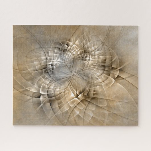 Erdtöne Abstrakte Moderne Fraktal-Kunst-Textur Puzzle (Horizontal)