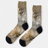 Erdtöne Abstrakte Moderne Fraktal-Kunst-Textur Socken (Linkes Detail)