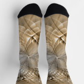 Erdtöne Abstrakte Moderne Fraktal-Kunst-Textur Socken (Oben)