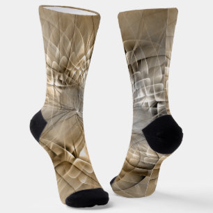 Erdtöne Abstrakte Moderne Fraktal-Kunst-Textur Socken