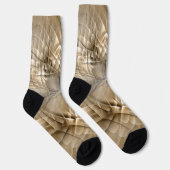 Erdtöne Abstrakte Moderne Fraktal-Kunst-Textur Socken (Rechts)