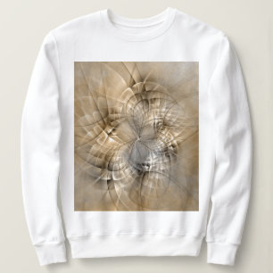 Erdtöne Abstrakte Moderne Fraktal-Kunst-Textur Sweatshirt