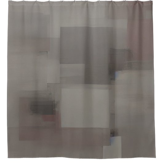 Erdtöne abstrakte Quadrate Duschvorhang (Vorderseite)