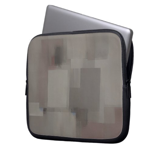 Erdtöne abstrakte Quadrate Laptopschutzhülle (Vorderseite Links)