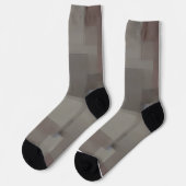Erdtöne abstrakte Quadrate Socken (Linkes Detail)