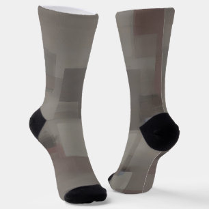 Erdtöne abstrakte Quadrate Socken