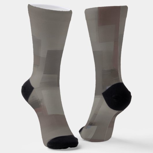 Erdtöne abstrakte Quadrate Socken (Gewinkelt)