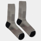 Erdtöne abstrakte Quadrate Socken (Rechts)
