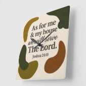 Erdtone Bible Verse Square Uhr (Winkel)