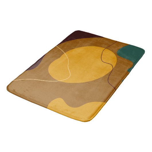 Erdtöne Bio Formen abstrakter Hintergrund Badematte (Schrägansicht)