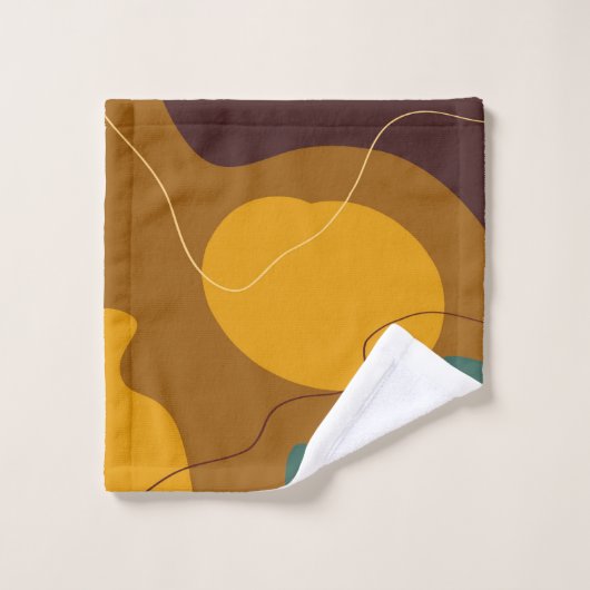 Erdtöne Bio Formen abstrakter Hintergrund Badhandtuch Set (Waschlappen)