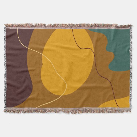 Erdtöne Bio Formen abstrakter Hintergrund Decke (Vorderseite)