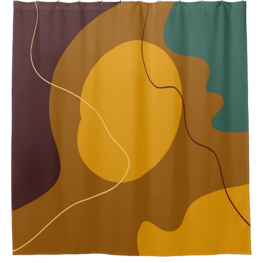 Erdtöne Bio Formen abstrakter Hintergrund Duschvorhang (Vorderseite)