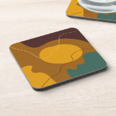 Erdtöne Bio Formen abstrakter Hintergrund Getränkeuntersetzer (Linke Seite)