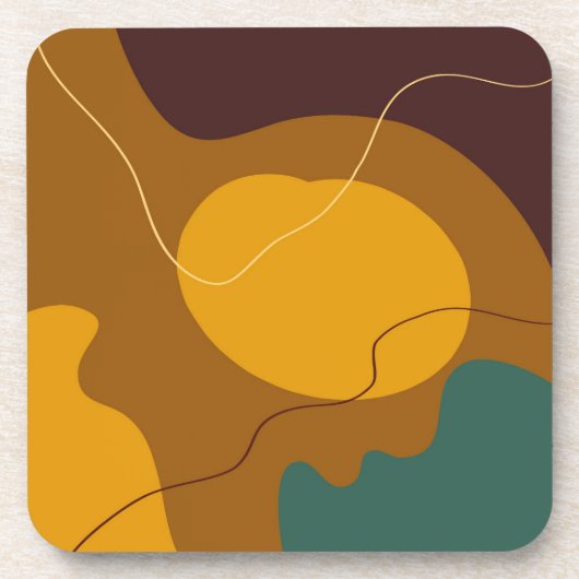 Erdtöne Bio Formen abstrakter Hintergrund Getränkeuntersetzer (Vorderseite)