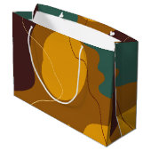 Erdtöne Bio Formen abstrakter Hintergrund Große Geschenktüte (Rückseite Schrägansicht)