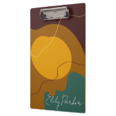 Erdtöne Bio Formen abstrakter Hintergrund Klemmbrett (Links)