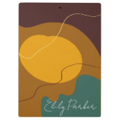 Erdtöne Bio Formen abstrakter Hintergrund Klemmbrett (Rückseite)