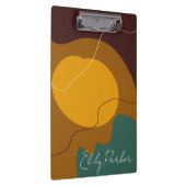 Erdtöne Bio Formen abstrakter Hintergrund Klemmbrett (Rechts)