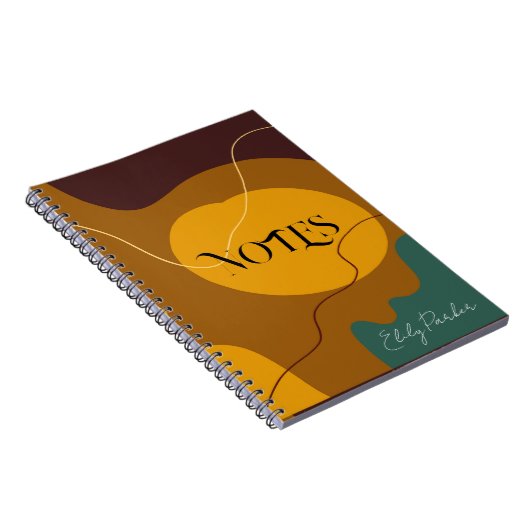 Erdtöne Bio Formen abstrakter Hintergrund Notizblock (Rechte Seite)