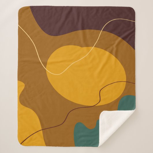 Erdtöne Bio Formen abstrakter Hintergrund Sherpadecke (Vorderseite)