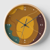 Erdtöne Bio Formen abstrakter Hintergrund Uhr (Vorderseite)