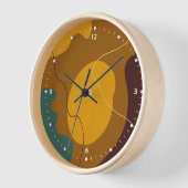 Erdtöne Bio Formen abstrakter Hintergrund Uhr (Winkel)