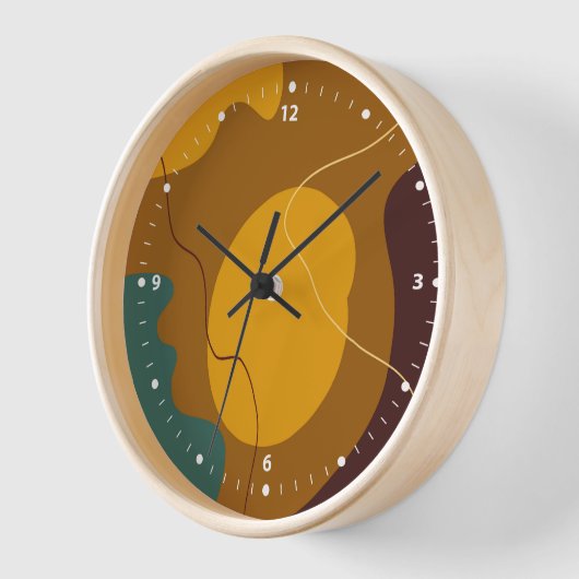 Erdtöne Bio Formen abstrakter Hintergrund Uhr (Winkel)