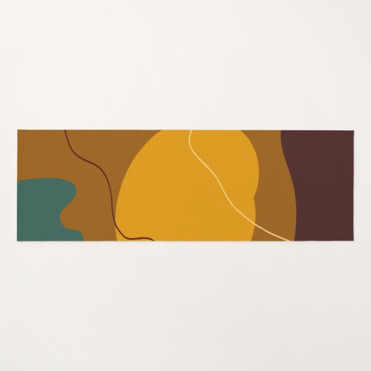 Erdtöne Bio Formen abstrakter Hintergrund Yogamatte (Vorderseite (Horizontal))