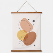 Erdtöne Bio Formen drei Zusammensetzungen Wandteppich Mit Holzrahmen (Vorderseite)