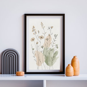 Erdtöne Blumenwiese Poster
