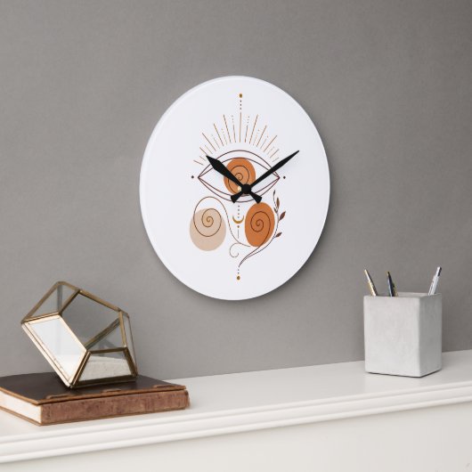 Erdtöne Boho Ästhetik Wanduhr (Büro)