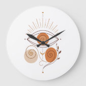 Erdtöne Boho Ästhetik Wanduhr (Vorderseite)