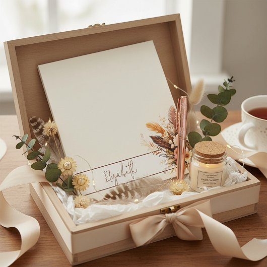 Erdtöne Boho Bouquet personalisiert Notizblock