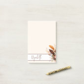 Erdtöne Boho Bouquet personalisiert Post-it Klebezettel (Auf Schreibtisch)