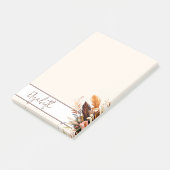 Erdtöne Boho Bouquet personalisiert Post-it Klebezettel (angewinkelt)