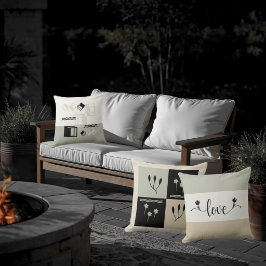 Erdtöne Crocus Blume Geometric Throw Kissen