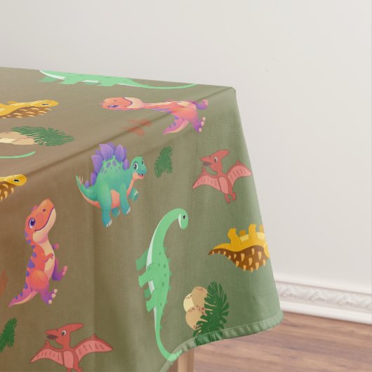 Erdtöne-Dinosaurier- und Dinosaurier-Eier-Tischdec Tischdecke (Beispiel)