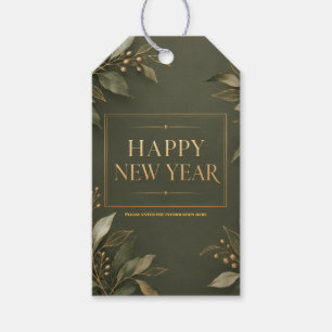 Erdtöne Frohes Neujahr Grüße Geschenkanhänger
