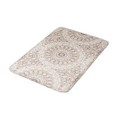 Erdtone Geometric Mandala Pattern Badematte (Schrägansicht)