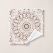 Erdtone Geometric Mandala Pattern Badhandtuch Set (Waschlappen)