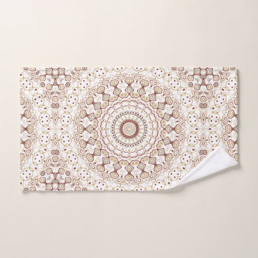 Erdtone Geometric Mandala Pattern Badhandtuch Set (Handtuch)