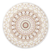 Erdtone Geometric Mandala Pattern Keramikknauf (Vorderseite)