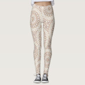 Erdtone Geometric Mandala Pattern Leggings (Vorderseite)