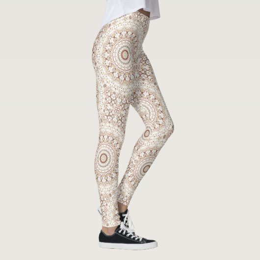 Erdtone Geometric Mandala Pattern Leggings (Rechts)