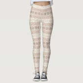 Erdtone Geometric Mandala Pattern Leggings (Vorderseite)
