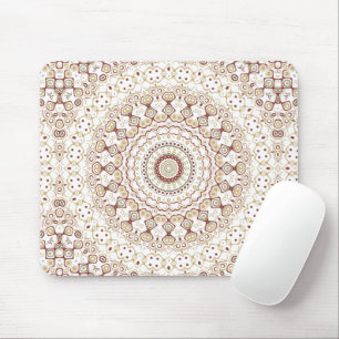 Erdtone Geometric Mandala Pattern Mousepad