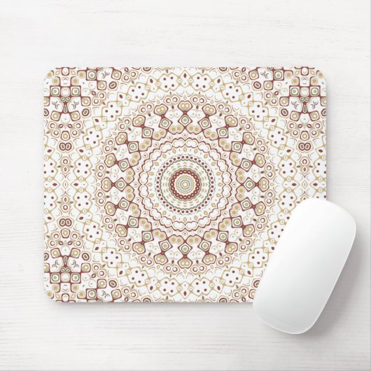 Erdtone Geometric Mandala Pattern Mousepad (Mit Mouse)