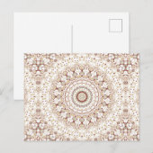 Erdtone Geometric Mandala Pattern Postkarte (Vorne/Hinten)